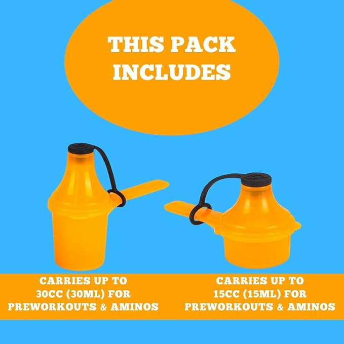 The Scoopie Supplement Container, Scoop, and Funnel System for Pre Workout Powder, Spill Proof Holder Dispenser, Gym and Shaker Bottle Travel Accessory, PACK OF 2, WHITE