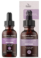 Purifect Lavender Soothing Botanical Facial Oil Serum - Calming Moisturizer with Vitamin E & Squalane, Infused with Botanical Oils to Rejuvenate, Cleanse & Hydrate Skin Naturally - 1 fl oz