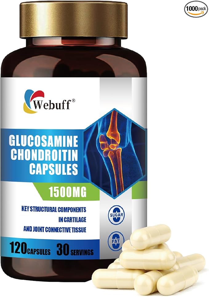 Glucosamine Chondroitin Capsules Support to Maintain Healthy Joint Function and Mobility Turmeric Dietary Supplement 120 Capsules (120 Count (Pack of 1))