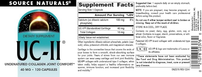 Source Naturals UC-II, Undenatured Collagen Joint Comfort