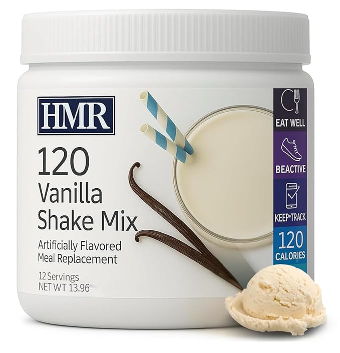 HMR 120 Vanilla Shake Meal Replacement Powder | Vanilla Shake Mix to Support Healthy Weight Loss | 12g of Protein | Nutritional Drink | Low Calorie Food | 12 Servings | 13.55 Ounce (Pack of 1)