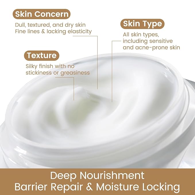 Resveratrol Wrinkle Cream, Anti Aging Face Cream for Women, Promote Firmer Skin & More Even Skin Tone, Lightweight Hydrating Facial Moisturizer, Improves Skin Elasticity, Repairs Damage, 50g/e1.764oz