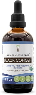 Secrets of the Tribe Black Cohosh USDA Organic | Alcohol-Free Extract, High-Potency Herbal Drops | Made from 100% Certified Organic Black Cohosh (Cimicifuga Racemosa) Dried Root 4 oz
