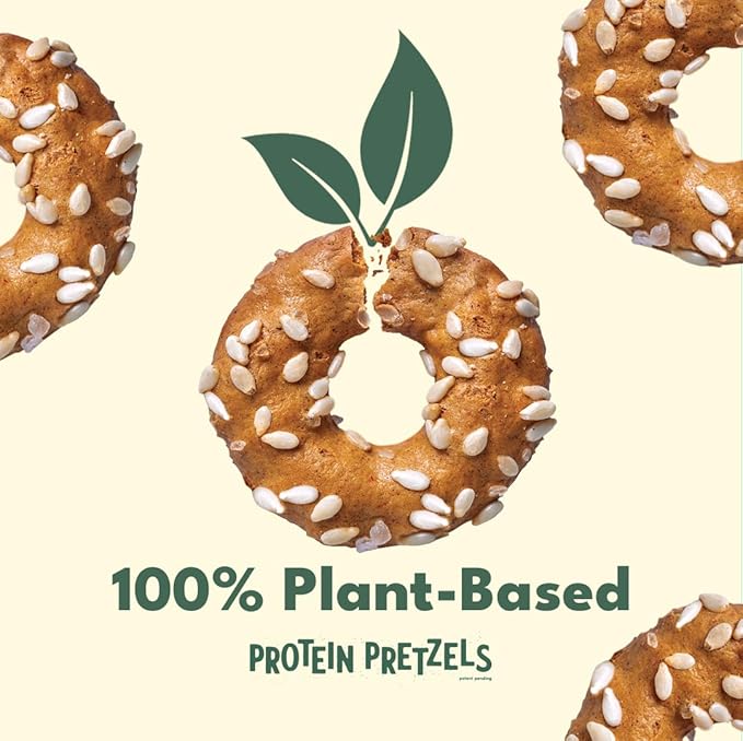 CRISP POWER Protein Pretzels, Sesame, 27G Protein, High Protein Snack, High Fiber, Low Carb Crunchy Pretzel Snacks, No Added Sugar, 1.75 oz Bags, 6 Pack, Vegan, Keto