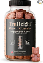 TruHeight Growth Gummies (Watermelon) Tall Nutrition for Natural Growth Supplement for Kids & Teens - Vitamin D, K, Calcium & Ashwagandha, Bone Strength Vitamins D3 K2, Picky Eater, Taller Ages 5+