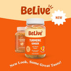 BeLive Turmeric and Ginger Gummies - 500mg - Joint and Mobility Support Supplement - Curcumin with Black Pepper for Enhanced Absorption - Tropical Flavor - 3 Pack, 180 Count