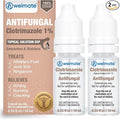 WELMATE Clotrimazole 1% Antifungal Topical Solution, 2 Pack 0.33 fl oz Each - Athlete's Foot, Jock Itch, Ringworm Treatment, Greaseless Non-Staining, Relieves Itchy Cracked Skin