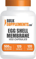BulkSupplements.com Egg Shell Membrane Capsules - Collagen Supplement, Dairy-Free & Gluten Free - 1 Capsule per Serving (500mg), 120 Count (Pack of 1)