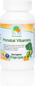 Raise Them Well Prenatal Multivitamin with Methylfolate, K2 MK-7, Glutathione & Iron, Physician Developed, Non-GMO, Supports Healthy Pregnancy, Brain & Bone Development, 150 Veggie Capsules