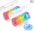 Sukuos Large Weekly Pill Organizer 2 Times a Day, Daily Pill Box 7 Day Easy to Open, Double Protection Medicine Case for Vitamin/Fish Oil/Supplements, Clear (2 Pack)