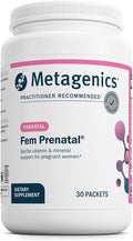 Metagenics Fem Prenatal - Prenatal Vitamin & Mineral Packs with Folate, Choline, Iron & Biotin - Supports Fetal & Brain Development - Non-GMO, Gluten-Free, Dairy-Free - cGMP Certified - 30 Packets