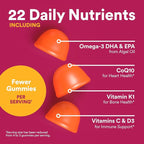 SmartyPants Multivitamin Gummy for Women 50 and Over, Omega 3 (DHA/EPA), Methylfolate, CoQ10, Vitamin D3, C, Vitamin B12, B6, A, K, Biotin, Gluten Free, 90 Count (30 Day Supply)