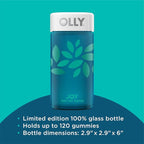 OLLY Joy Jar Gift, Easy Refillable Glass Bottle Vitamin Container, Holds Up to 120 Vitamin Gummies, Limited Edition 2022 (Pack of 2)