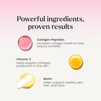 MAËLYS Collagen + BIOTIN Supercharged Liquid Collagen - Drinkable Hydrolyzed Type I & III Collagen Supplement with Biotin, Vitamin C, Zinc & Folic Acid - Orange Peach Flavor (500 mL)
