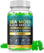 Sea Moss Gummies, Sea Moss, Bladderwrack, Ashwagandha, Burdock Root, Energy, Immune Support, 60 Vegan Gummies