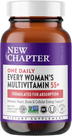 New Chapter Women’s Multivitamin 55+, Astaxanthin, B6, B12, D3, Vitamin C & Zinc, Immune, Heart, Cellular Energy, and Bone Support, Gentle on The Stomach, One Daily, Non-GMO, Gluten-Free, 48 Tablets