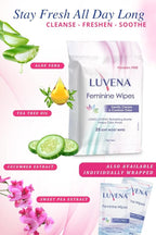 Luvena Feminine Wipes - Soft Wet Wipes for Women - Refresh & Resist Odor - Gynecologist Tested - Travel Friendly Cleansing Cloths - Cucumber Scented (25 Count, 3 Pack)