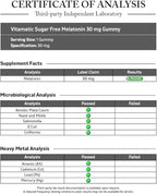 Vitamatic Sugar Free Melatonin 30mg per Gummy - 60 Servings - 60 Vegetarian Gummies - Non-Habit Forming Supplement (60 Count (Pack of 3))