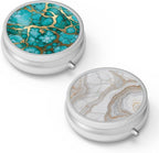 Pill Box 3 Compartment Small Pill Case,Portable for Pocket or Purse Pill Organizer Pill Container Holder to Hold Vitamins, Medication, Fish Oil and Supplements(2PCS)