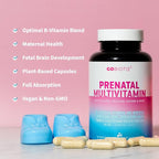 GOBIOTIX Prenatal Vitamins for Women - Multivitamins with Iron, Calcium, Vitamin D2, C, Zinc & Folic Acid for Pregnancy - Pre and Postpartum Essentials - Non-GMO - 90 Capsules