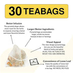 BREWIX, Turmeric Tea with Ashwagandha Root and Black Pepper (30 Plant Based Tea Bags) Caffeine-Free for Relaxation & Daily Stress Support | Herbal Tea For Health & Wellbeing | Supports Restful Sleep