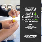 Bounce Pro Creatine Monohydrate Gummies for Men & Women, Low Calorie, 6G of Creatine per Serving, Vegan, Anti-Melting, Gluten-Free, Non-GMO (75 Count (Pack of 1), Lemon Cake)