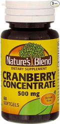 Nature's Blend Cranberry Concentrate 500 mg Soft Gels - 60 ct, Pack of 3