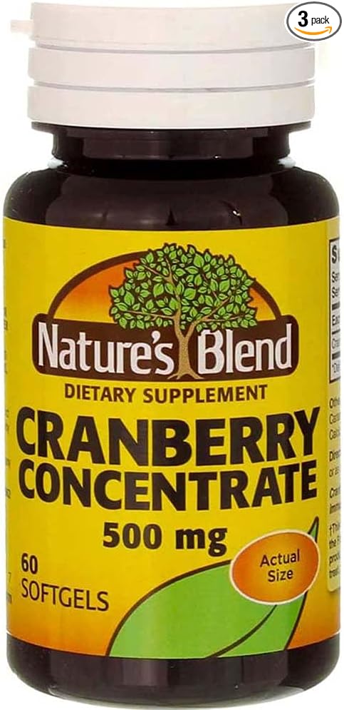 Nature's Blend Cranberry Concentrate 500 mg Soft Gels - 60 ct, Pack of 3