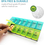 Mossime XL Large Daily Pill Organizer 2 Times a Day, Extra 7 Day Pill Box Am Pm, Weekly Day Night Vitamin Holder, Medicine Organizer, Big Pill Container, Medication Dispenser 14 Compartments