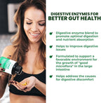 GoBiotix Digestive Enzymes Supplement with Prebiotics and Probiotics for Women and Men - Gut Health, Gluten Digestion, Lactose Absorption, Plant Based Dietary Pills - 60 Capsules