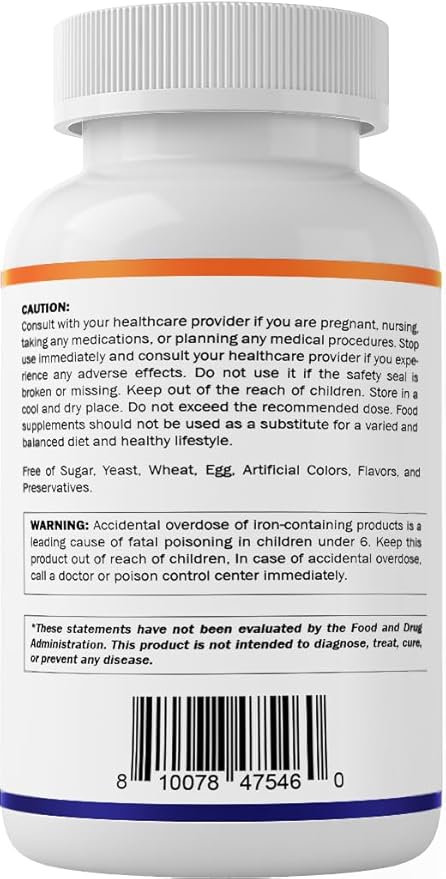 Vitamatic Ferrous Gluconate 324 mg + Vitamin C 100 mg - No Artificial Color Additives - Gentle on Stomach - 250 Tablets - Made in USA