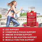 Magnesium Glycinate Gummies - 400mg Magnesium Glycinate Gummy with Vitamin D, B6, and CoQ10, Magnesium Supplement for Relaxation and Cognition, Sugar Free - 60 Raspberry Gummies (2 Pack)