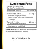 Turmeric Curcumin for Joint Support - Turmeric for Immunity, Boosting Antioxidant, Natural Turmeric Curcumin for Daily Wellness - 1 Bottle 60 Capsules