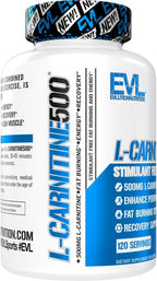 EVL L-Carnitine Supplement for Weight Loss Support - L Carnitine Tartrate for Cellular Energy Focus Endurance and Fat Burning Support - Stimulant Free Amino Acid for Fat Metabolism (120 Servings)