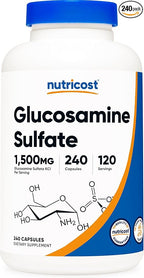 Nutricost Glucosamine Sulfate 750mg, 240 Capsules (2 Bottles) (1500mg Per Serving)