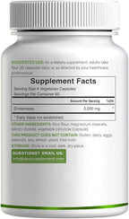 DEAL SUPPLEMENT D Mannose 500mg Capsules (2,000mg Per Serving), 240 Veggie Pills – Fast Acting Water-Soluble Form – Extra Strength Urinary Tract (UTI) Health Support – Non-GMO, Vegan Friendly