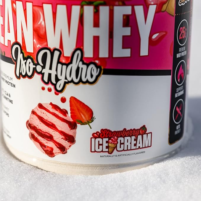 MuscleSport Lean Whey Revolution™ Protein Powder - Whey Protein Isolate - Low Calorie, Low Carb, Low Fat, Incredible Flavors - 25g protein per scoop (2LB, Strawberry)
