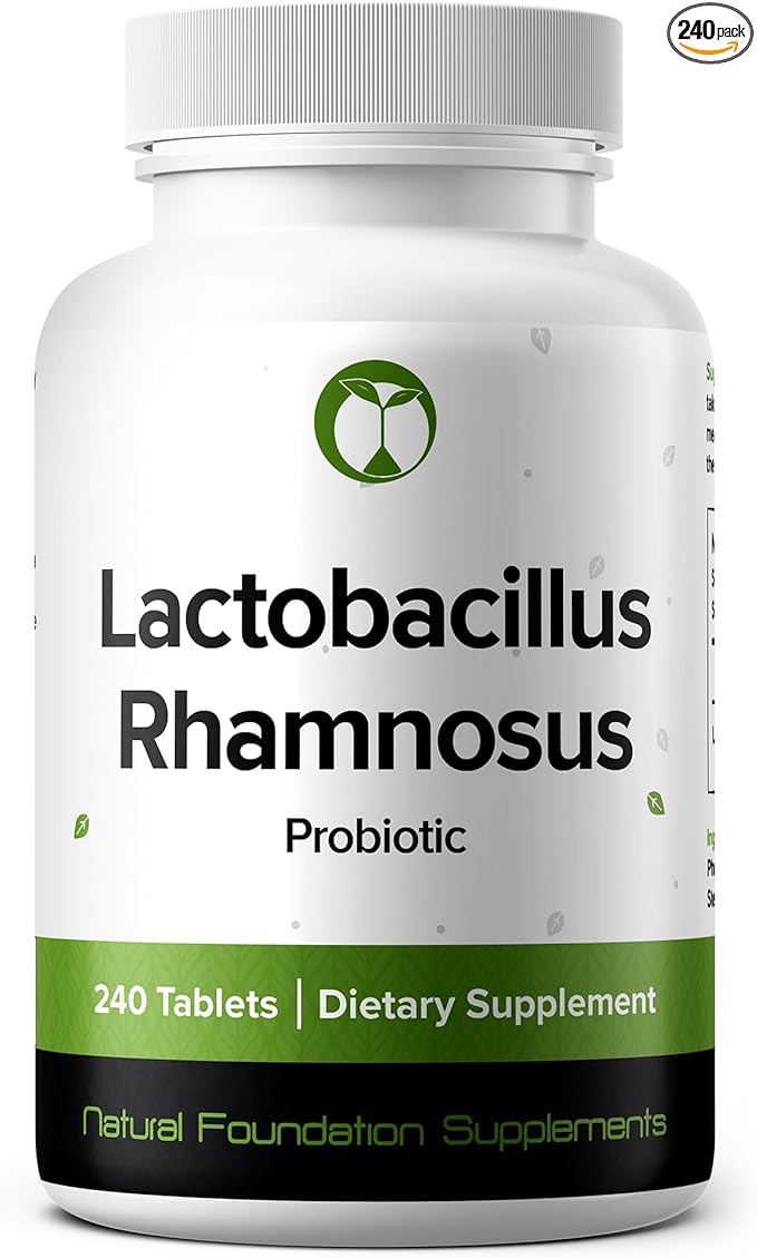Lactobacillus Rhamnosus Probiotic Supplement 240 Tablets 3 Billion CFU Probiotics for Men & Women Supports Intestinal Digestive & Gut Health (240, Lactobacillus Rhamnosus)