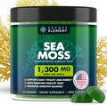 Secret Element Sea Moss Gummies for Women and Men, Irish Sea Moss with Bladderwrack & Burdock Root, Vegan Sea Moss Gummies, Sugar Free, Non-GMO, Apple Flavor, 60 Gummies