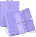 FYY Daily Pill Organizer,7 Compartments Portable Pill Case Travel Pill Organizer,[Folding Design] Large Pill Box for Purse Pocket to Hold Vitamins,Cod Liver Oil,Supplements and Medication-Purple