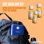 Allermates 3 Pack Mini Med Bottles with Hard Shell Travel Case - Blue 3 Pack