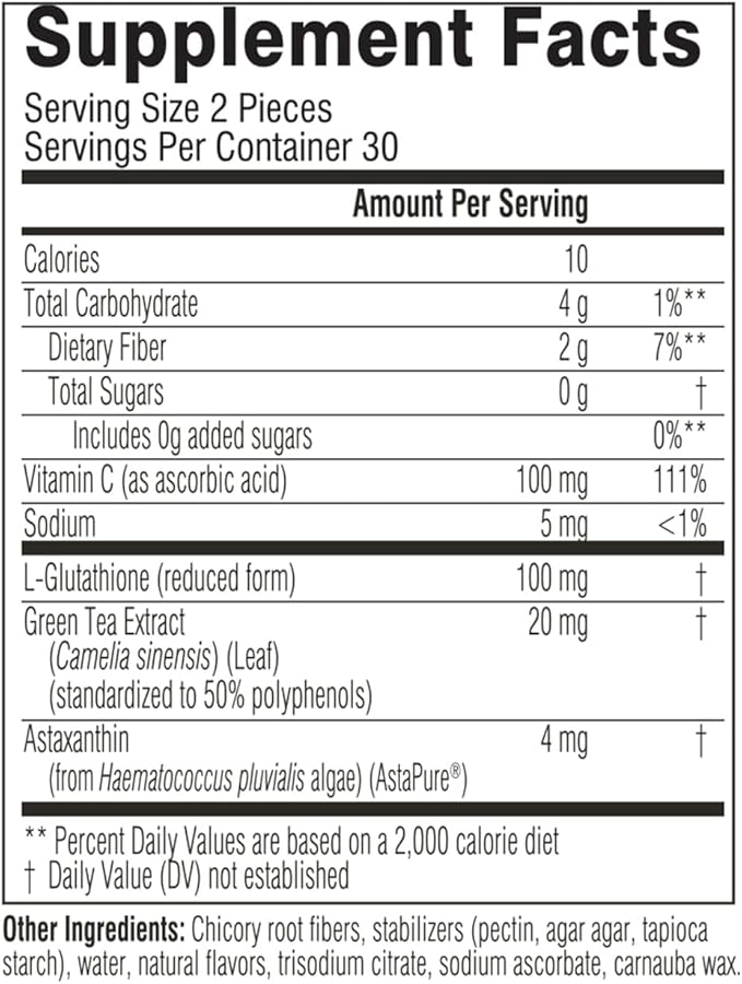 Swisse Skin Defense Glam Bites – Vitamin C, L-Glutathione & Astaxanthin – Supports Skin Elasticity, Moisture & Defense Against Environmental Stressors – Zero Sugar Gummies for Adults – 60 Count