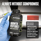 NutraBio Growth Peptides |Muscle Accelerator with DiLeucine & PeptiStrong | Peptides for Muscle Growth Men & Women- 28 Servings- 196 Capsules