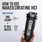 NAKED Lean Creatine HCl Powder, 100 Servings - Con-Cret Creatine Hydrochloride with Organic Prickly Pear Extract, Electrolytes - Muscle Growth, Strength & Cognitive Support - Unflavored
