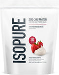 Isopure Zero Carb 100% Pure Whey Isolate Protein Powder, Gluten Free, With Vitamins, Strawberries & Cream, 25g Protein Per Serving, 1 Lb, 15 Servings (Packaging May Vary)