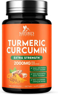 Turmeric Curcumin Supplement - 1800mg Organic Turmeric Per Serving - 95% Curcuminoids & BioPerine Black Pepper Extract for Best Absorption - Natural Vegan Joint Support, Bottled in USA - 240 Capsules