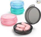 Urekt Small Pill Box, (4 Pack) Travel Pill Case Portable Daily Pill Organizer Mini Medicine Storage Container for Pocket Purse Cod Liver Oil Storage Box Earplug Case