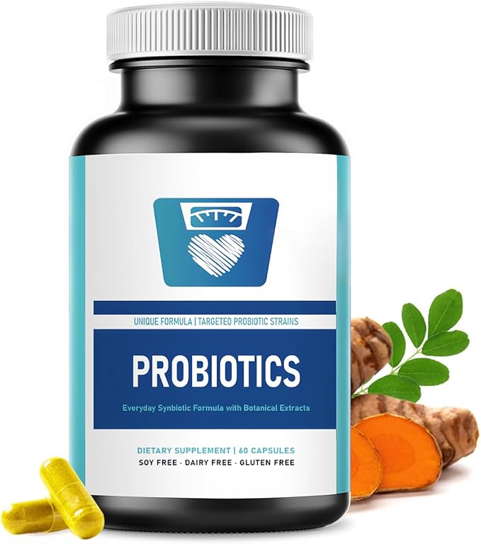 Probiotics for Women Digestive Health, Turmeric Curcumin Moringa, Menopause, Joint Support Sexy Midsection Curves, Bloat, 60 Capsules