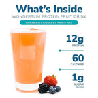 WonderSlim Protein Fruit Drink, Variety Pack, No Fat, Gluten Free, Keto Friendly & Low Carb (7ct)