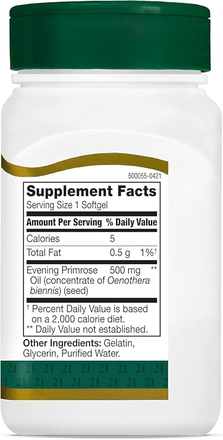 21st Century Evening Primrose OIL 500mg - 60 Softgels (3 Pack)